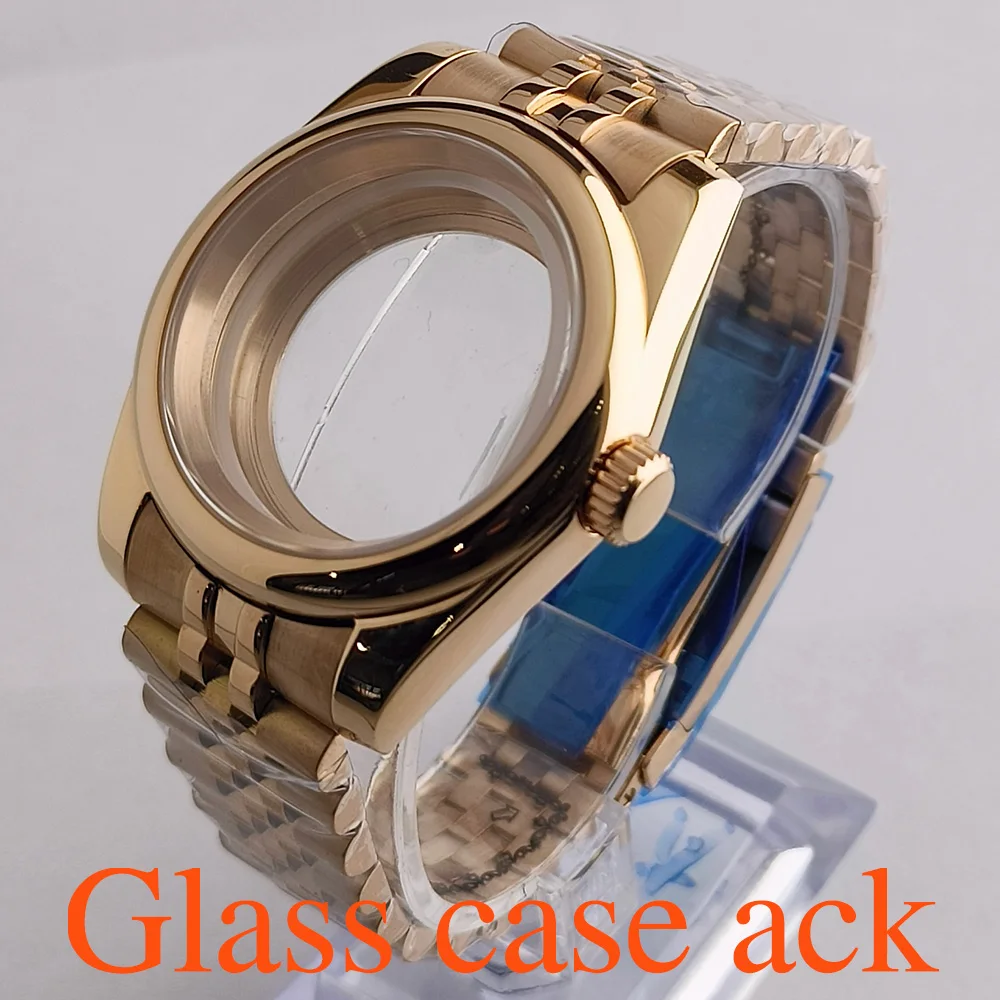 Rose gold NH35 case watch Store 36mm/39mm sapphire glass watch case fit NH35 NH36 NH34 NH70 NH72 movement