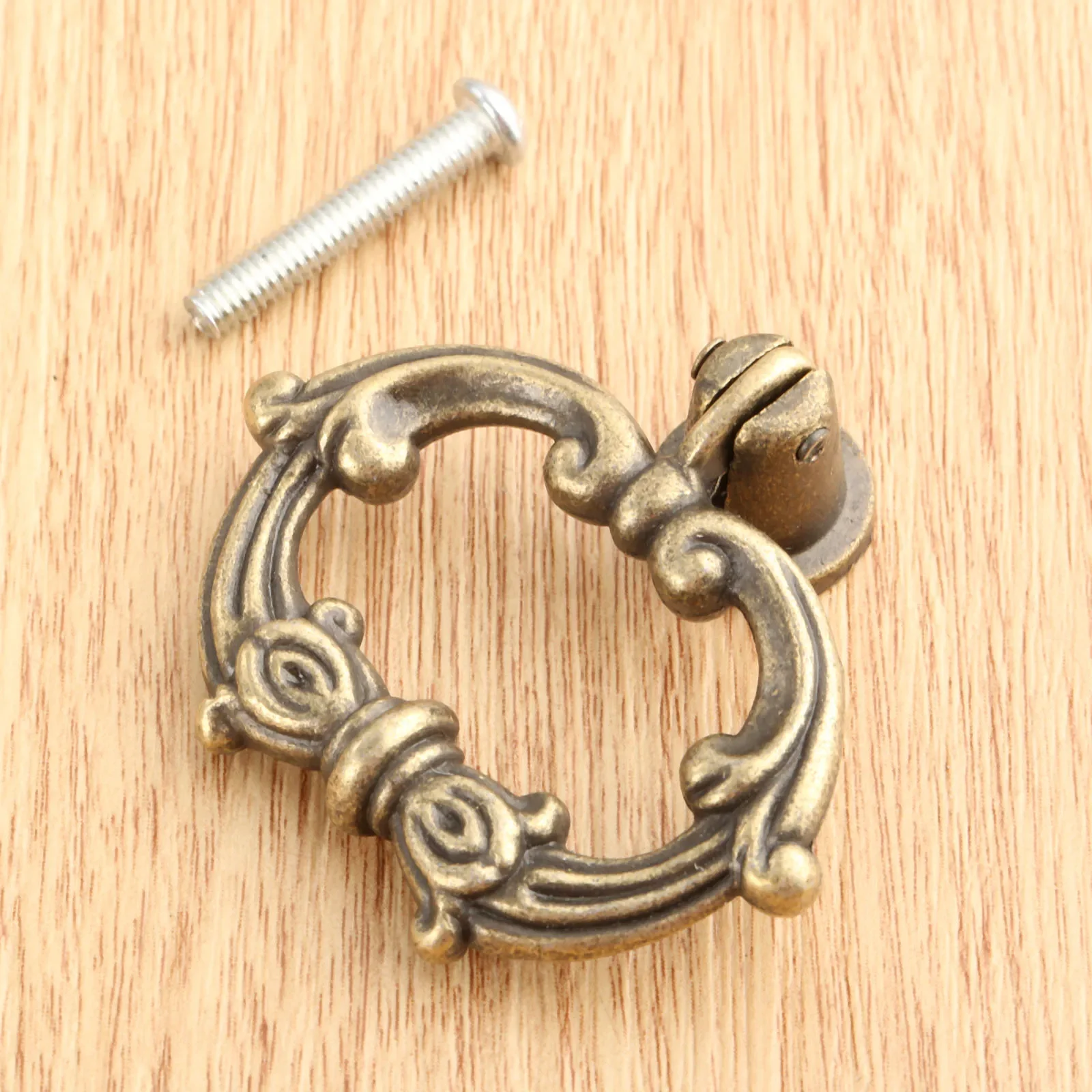 1Pc 47*42mm Antique Bronze Furniture Handle Zinc Alloy Cabinet Knobs and Handles Kitchen Drawer Cupboard Door Ring Pulls Handle
