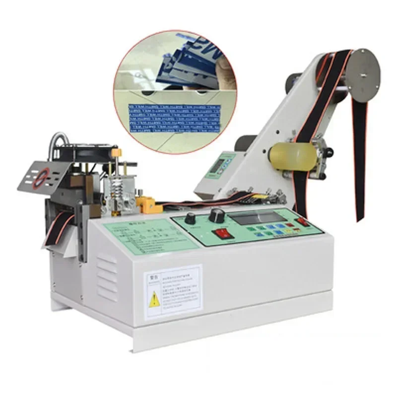 Computer Hot And Cold Cloth Belt Tape Cutting Machine Auto Magic Adhesive Tape Zipper Webbing Machine Elastic