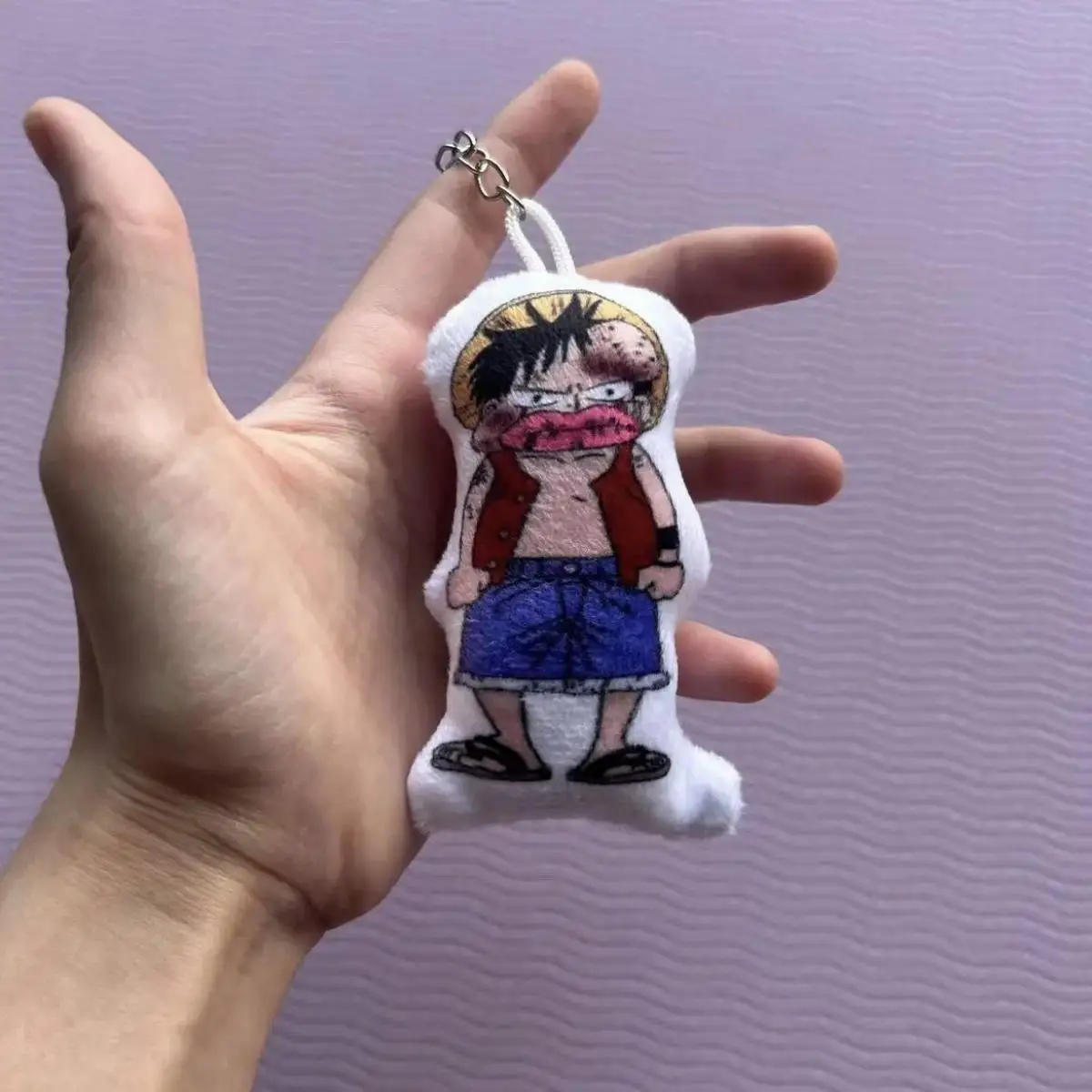 10 cm One Piece Rufy Portachiavi Ciondolo Bambola Parlante Ciondolo Creatività Chiedendo Direzioni Benda Zoro Giocattolo Ciondolo Anime Giocattoli