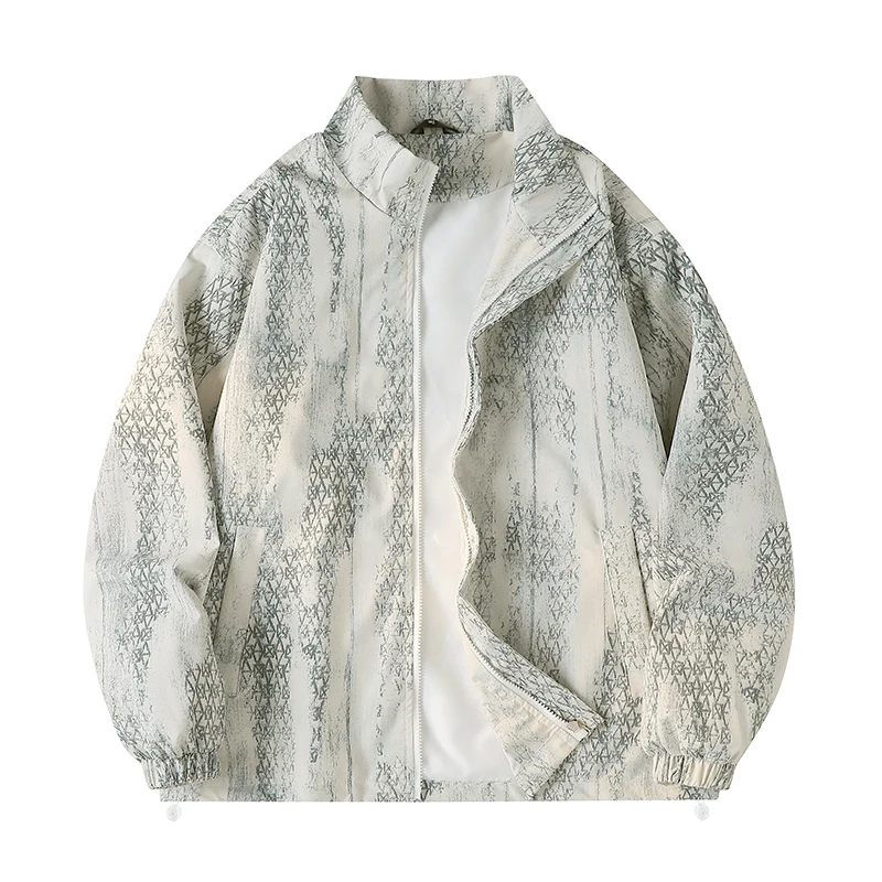 

Модная мужская верхняя одежда Jaet, свободная посадка, открытый кардиган с воротником-стойкой в американском стиле, универсальный осенний модный кардиган