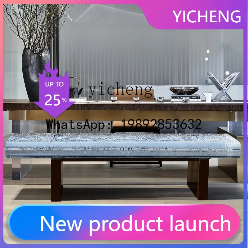 X6  Modern Light Luxury Acrylic Bench Furniture  Chair Transparent Resin Crystal Strip Stool