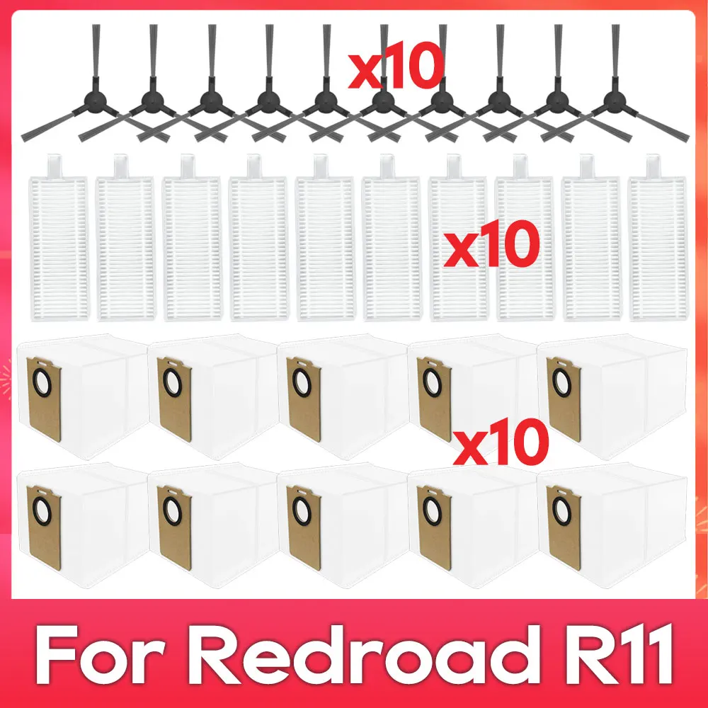 Passend für (Redroad R11 / R11 Max / iClebo V5000, iClebo GA-Z) Teile: Seitenbürste, Filter, Staubbeutel, Zubehör für Roboterstaubsauger