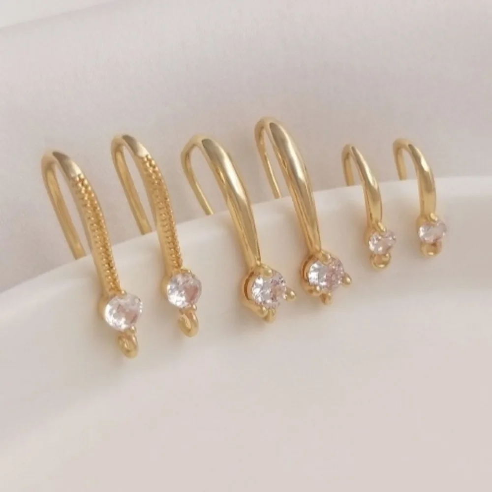 

Медный набор 14-каратного золота, подтяжки, аксессуары для ушных крючков «сделай сам», одинарный циркониевый ушной крючок, серьги ручной работы, аксессуары для ушей Materia