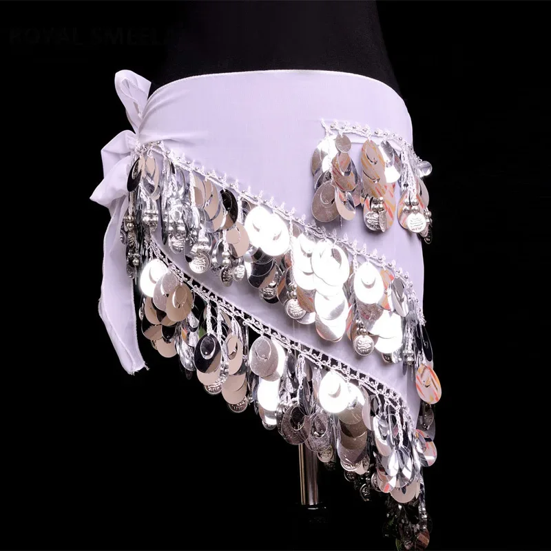 1 pz/lotto sexy danza del ventre sciarpa dell'anca ricamo paillettes danza del ventre cintura