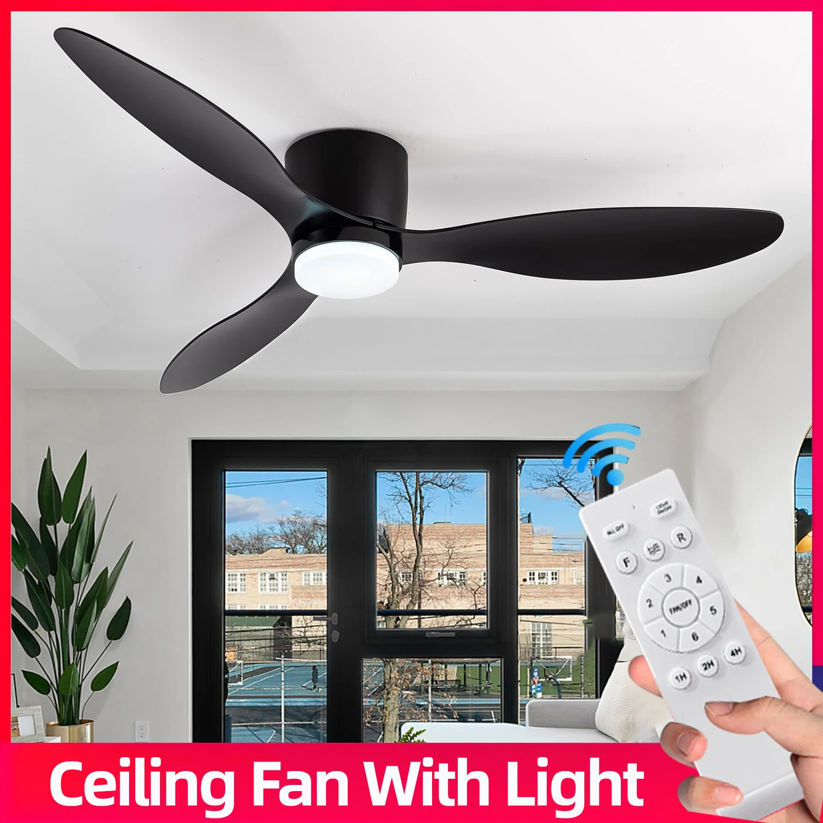 IRALAN Modern Led Ceiling Fan Without Light DC Motor 6 Speeds Fans Low Floor Loft Remote Control Lux&vitae Fan With Lights