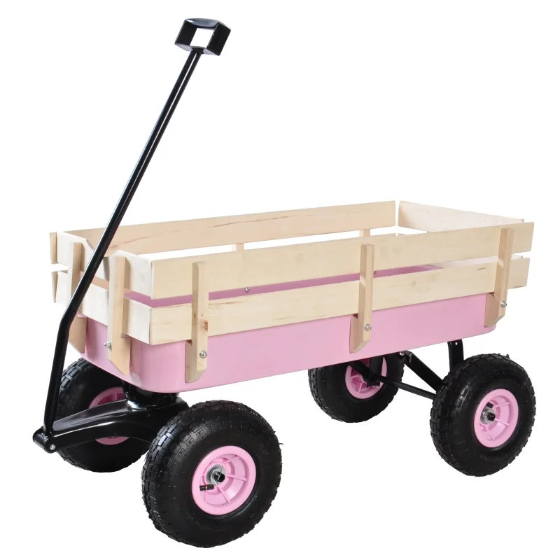 

100L large folding truck multifunctional garden beach bike with adjustable handle for home garden wagon cart yard garden decor