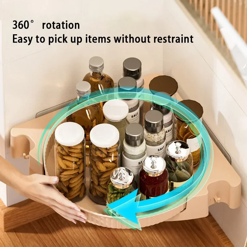 

360°Swivel Kitchen Cruet Storage Shelves Kitchen Storage Organiser Shower Shelf Bathroom Accessories Bathroom Swivel Shelf