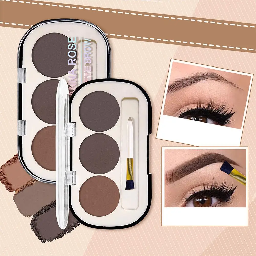 3 kleuren Matte Wenkbrauw Poeder Palet Waterdicht langdurige Pommade Eye Brow Pommade Wenkbrauw Enhancer Make-Up Cosmetica