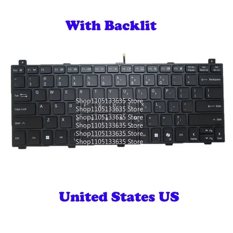 Backlit US Keyboard For Getac K120 G3 English US With Black Frame New