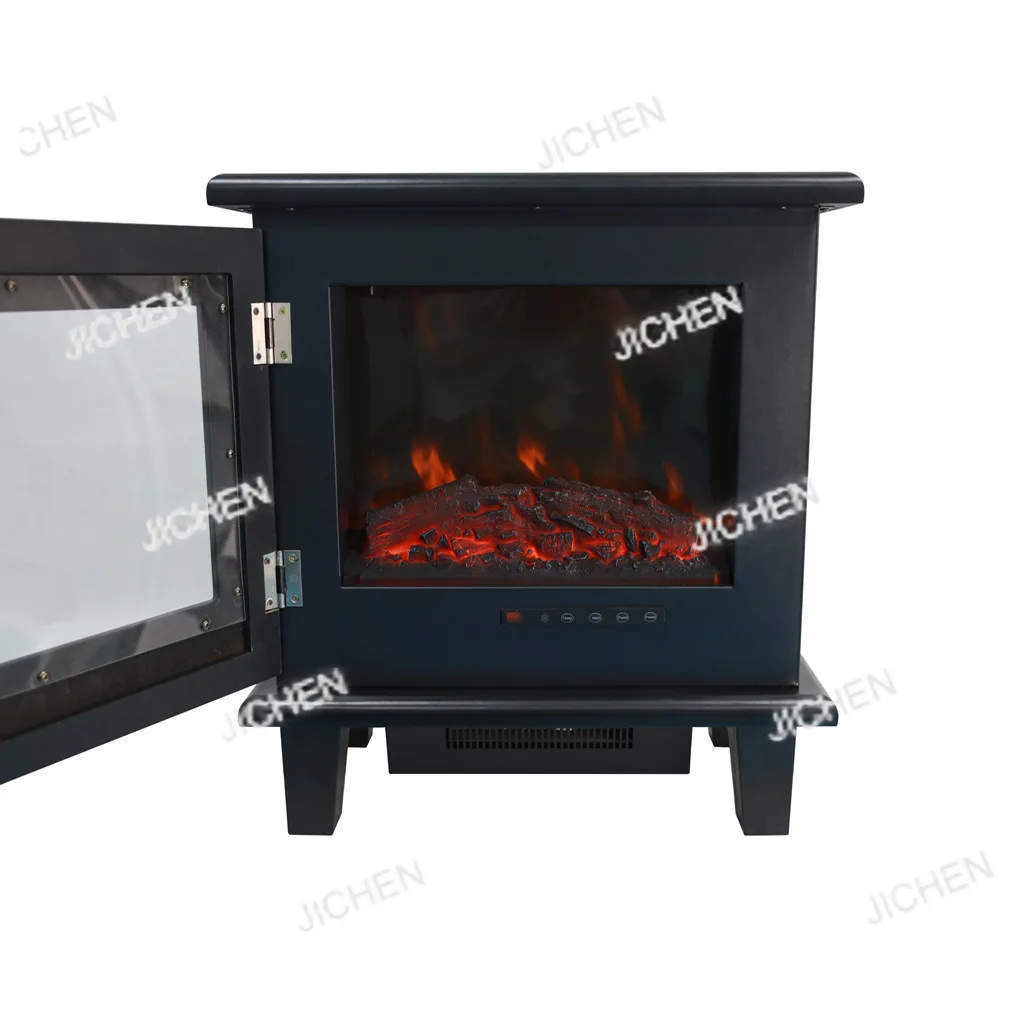 fence style electric fireplace European 3D simulation flame fake wood baking stove electric heating heater
