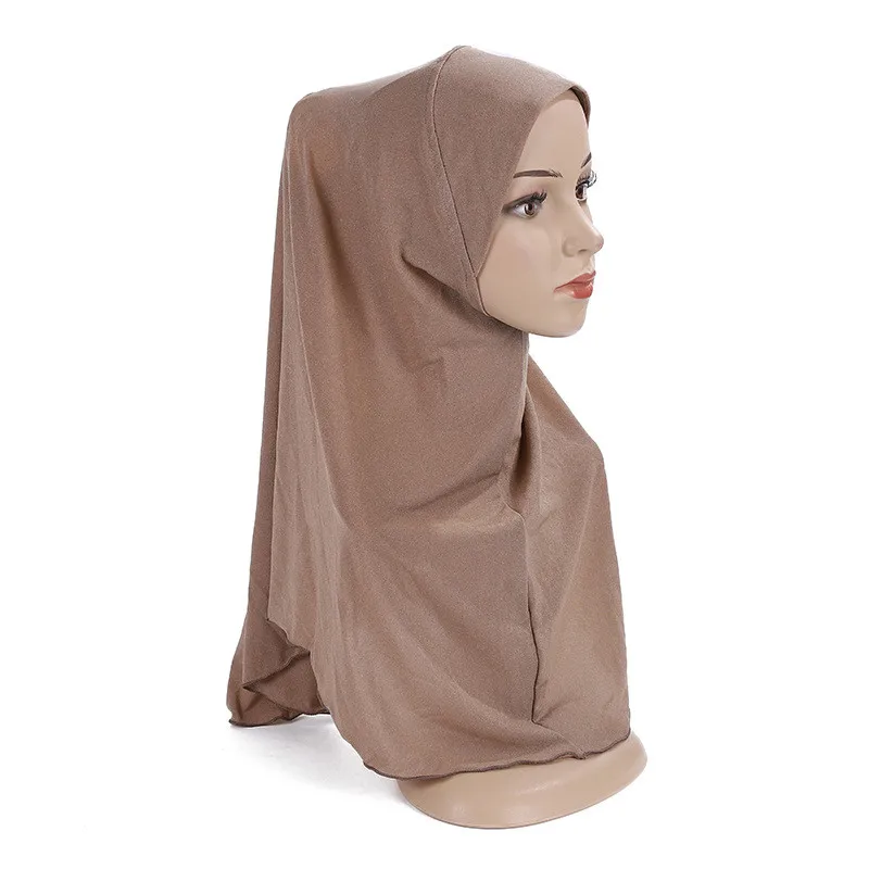 

Muslim Girls Hijab Easy Wear Solid Color Amira Islamic Scarf Head Wrap Turban Caps Shawl yyz36