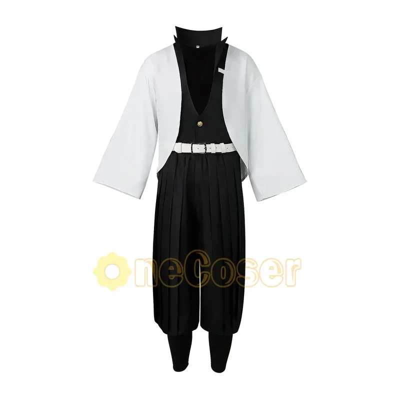 Shinazugawa Cosplay Costume Anime Demon Slayer Sanemi Wig Swordsmith Village Arc Kimetsu no Yaiba Black Hashira Uniform