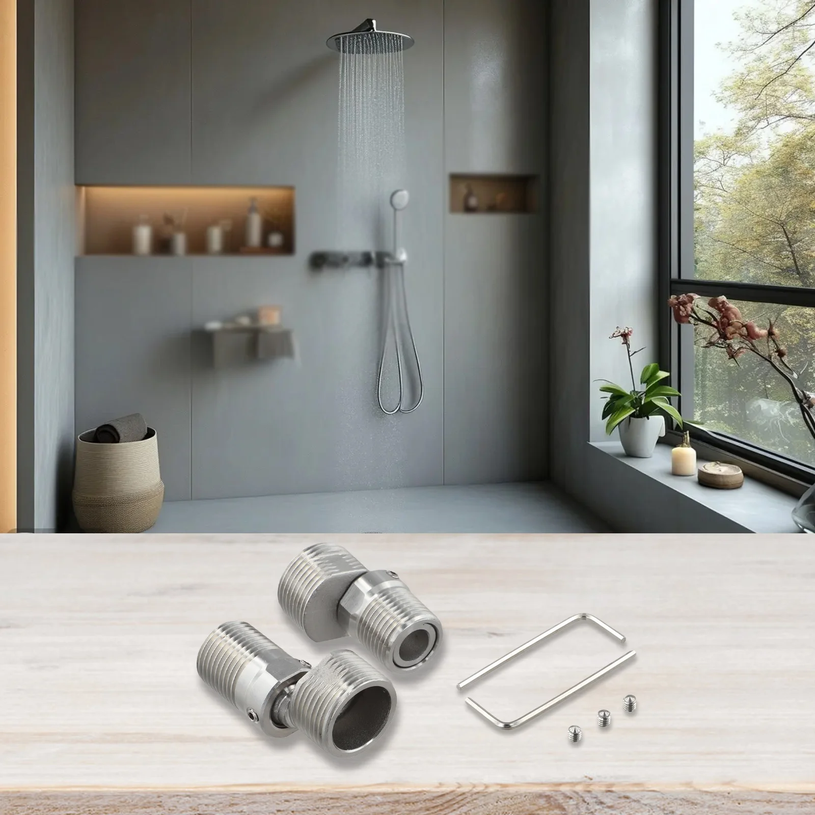 

Вращающийся на 360 градусов герметичный адаптер для крана Регулируемый на 360 градусов адаптер для крана Высокопрочная нержавеющая сталь 304