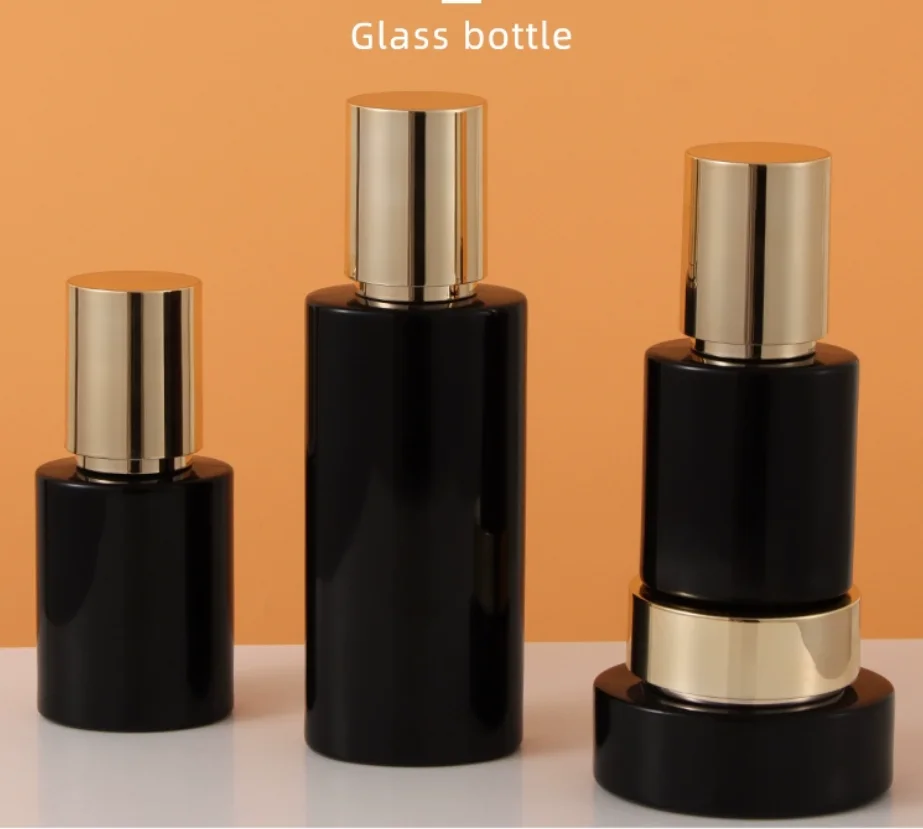 30ml-120ml オーバル型ガラスボトル モイスチャーエッセンス セラム/ローション/エマルジョン/ファンデーション/化粧水 化粧品容器