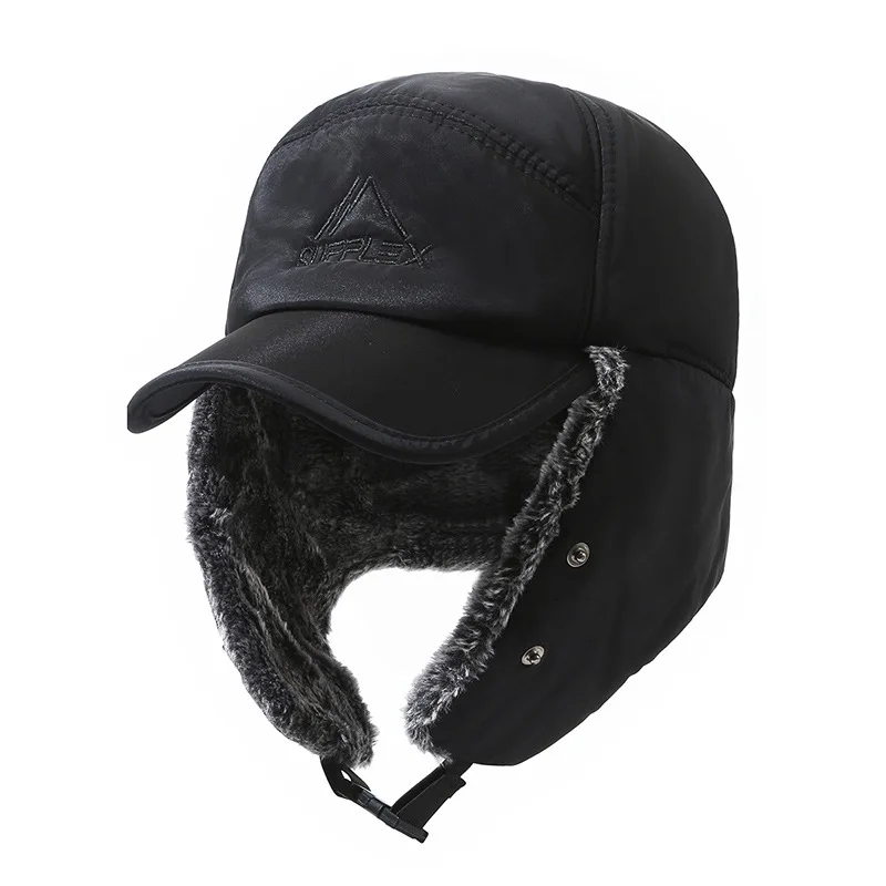 【Ushanka Customization】Cotton-Padded Cap Outdoor Men's Winter Middle-Aged and Elderly Ear Protection Riding Cap Cold-Proof Skiin