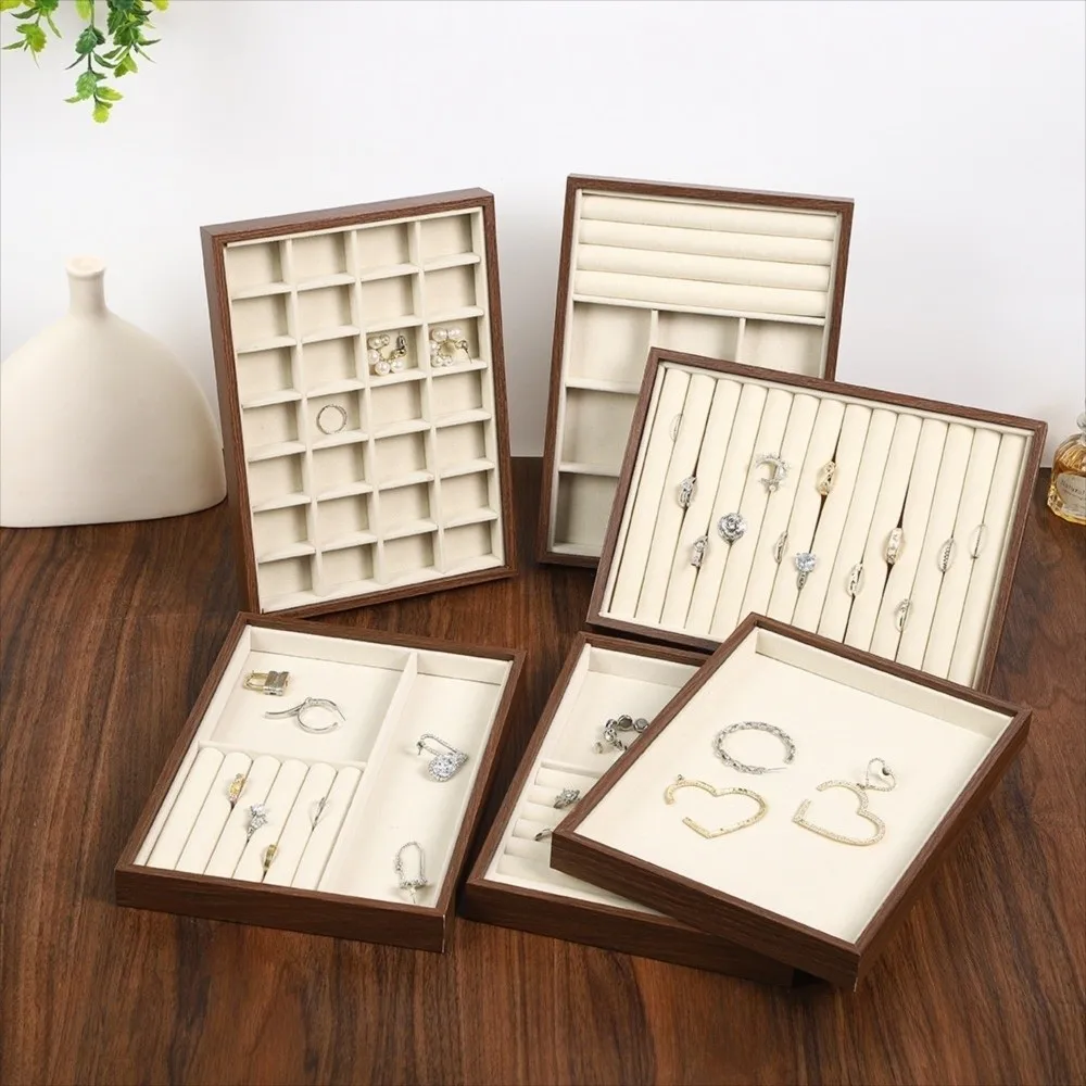 

Walnut Wood Jewelry Box Multifunctional Bracelet Grain Jewelry Tray Necklace Retro Jewelry Organizer Jewelry Photography