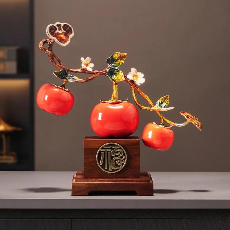 

All the best persimmon ornament new Chinese style living room entrance office decoration handicrafts housewarming gift