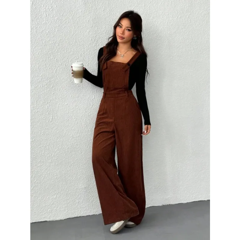 

Autumn and winter European and American fashion corduroy overalls jumpsuit for women