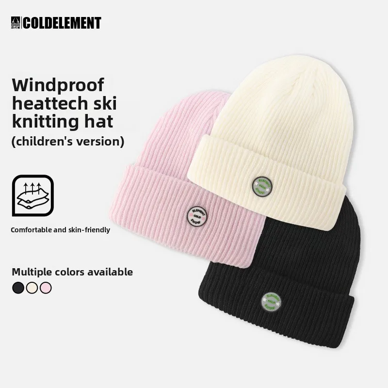 Nuovi berretti lavorati a maglia da sci per bambini autunno e inverno caldi berretti da ago e filo per uomo e ragazza all'aperto filo per bambini alla moda