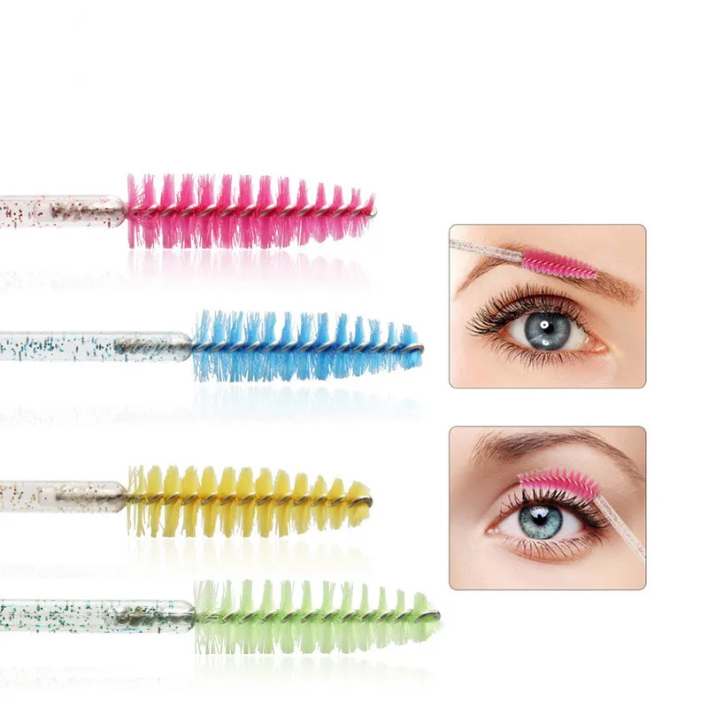 Makeup Brushes Disposable Soft Head Crystal Eyebrow Brush Mascara Wand Applicator Eye Lashes Brush Mascara Wand Makeup Tool