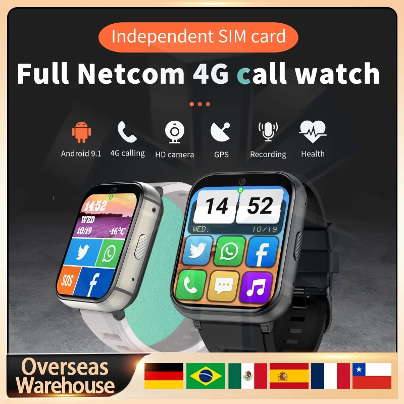 Смарт-часы Q668 4G с Wi-Fi, SIM-картой, GPS, водонепроницаемые, для активного отдыха, совместимые с Android и iOS, с монитором сердечного ритма, спортивные, время работы от батареи до 10 дней.