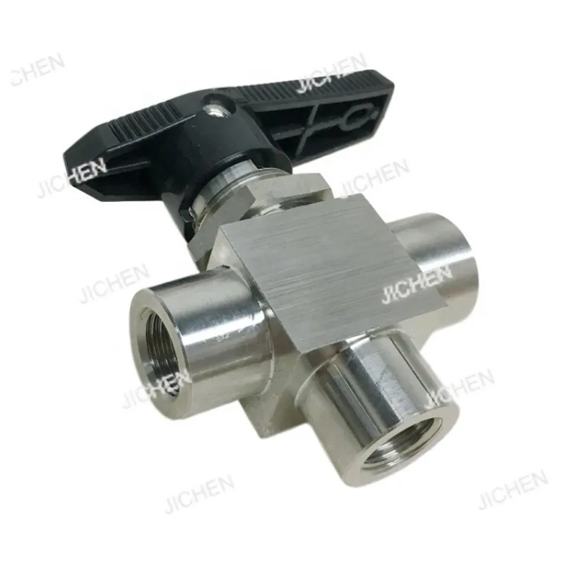 

Neu stainless steel internal thread 3-way manual instrument ball valve high temperature medium