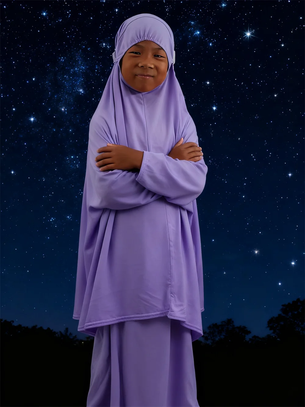 

2 шт., мусульманское детское платье-хиджаб для девочек, Рамадан Химар, юбка, комплект, верхняя одежда для Ид Джеллаба, молитвенная одежда, буржа, Абая, халат, кафтан Джалабия