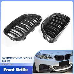 Carbon Fiber + ABS Front Bumper Grille for BMW 2 Series F22 F23 F87 M2 220i 228i M235i M240i 2014-2019 Replacement Racing Grills