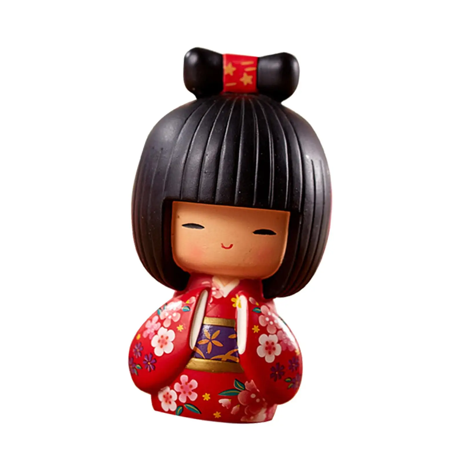 Kokeshi Dolls Statues Novelty Figure Kimono Women Traditional Craft Doll for