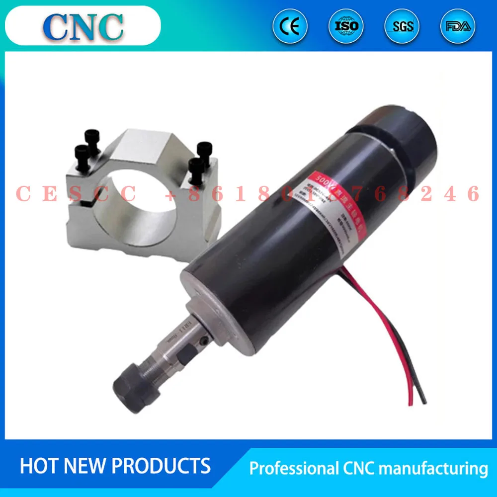 

ER11 DC 48V 500W spindle motor latest CNC engraving machine tool rod chuck 52mm aluminum alloy clamp set fixture