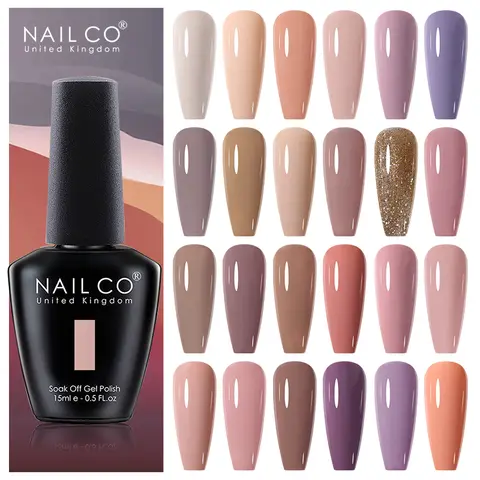NAILCO 15ml 네일 젤 폴란드어 겨울 누드 색상 하이브리드 젤 바니시 매니큐어 UV 젤 매니큐어 프라이머 탑베이스 코트 LED 네일 아트