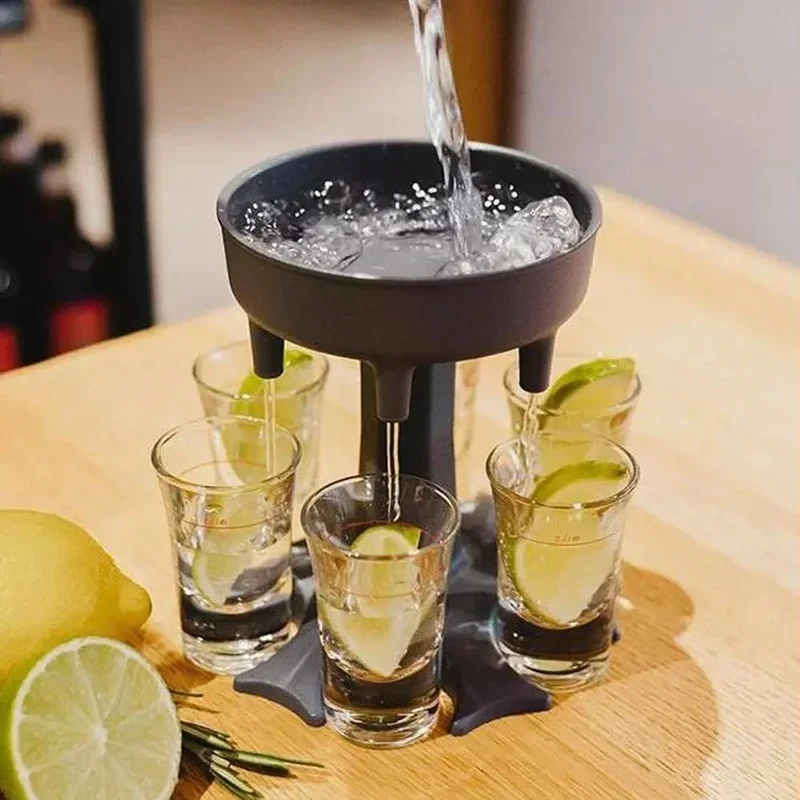 6 Shot Glas Dispenser Halter Wein Whisky Bier Dispenser Rack Bar Zubehör Caddy Schnaps Dispenser Party Spiele Trinken Werkzeuge