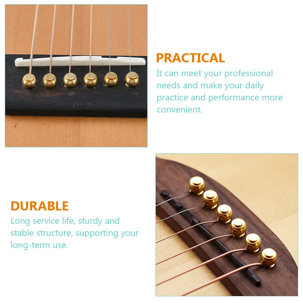 

12Pcs Guitar Tuning Pin Reliable Practical Indifferent Colors Delicate Unique Guitar Maintenance Set Tuning Pin