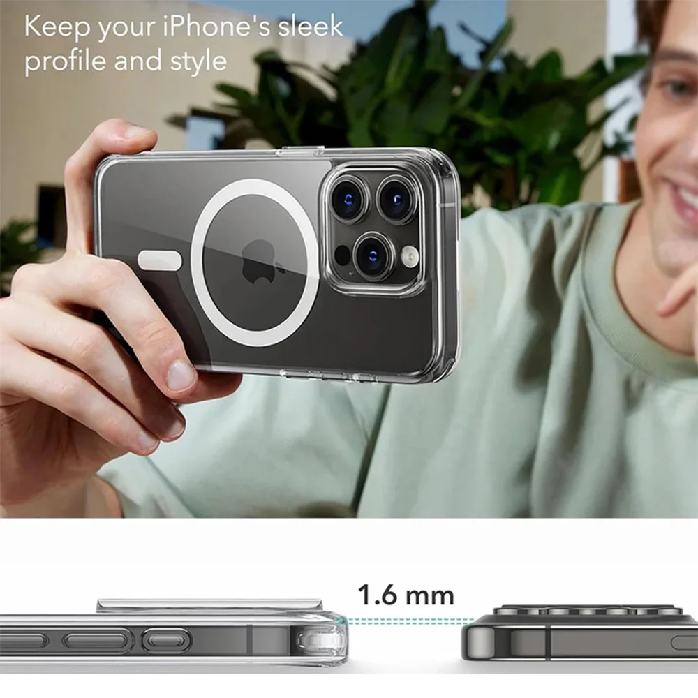 Magnetic Clear Slim Phone Cases for iPhone 15 Pro Max 14 Plus 13 12 11 Rugged Transparent Protective Phone Covers image 5