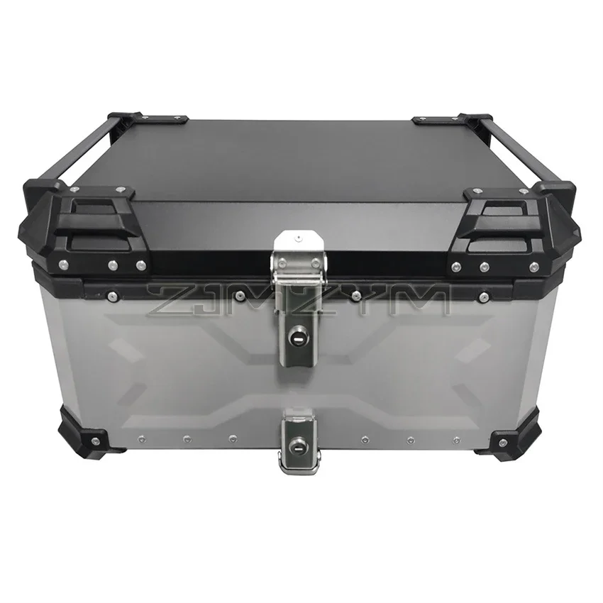 Motorcycle Rear Top Case Moto Luggage Storage Tail Box Waterproof Motorcycle Aluminum Trunk Key Lock Tool box 45L/55L/65L