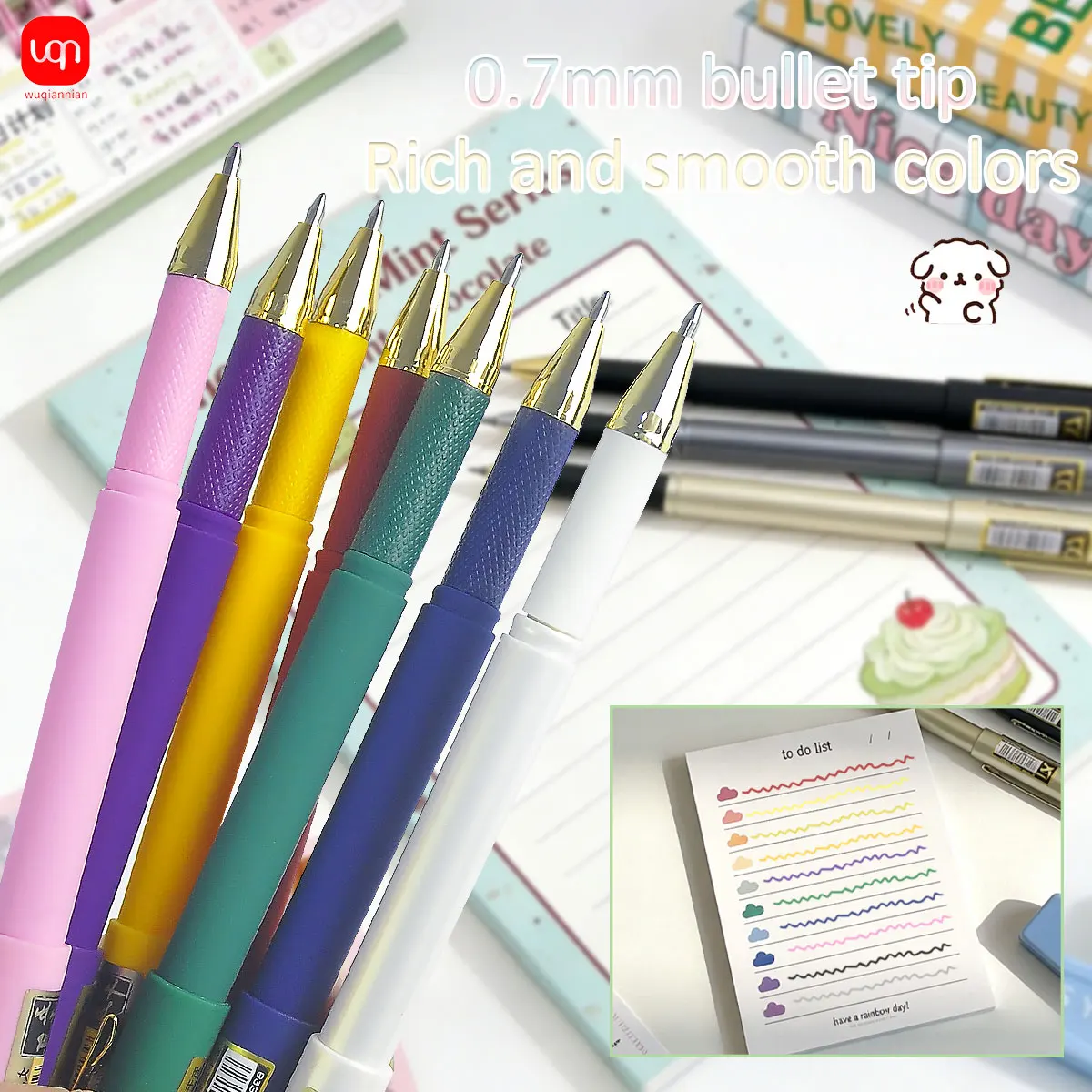 

WQN-10 Premium Frosted Gel Pen 0.7mm Tip Smooth Writing Quick-Dry Sketch Multi-Color Ink School Stationery Supplies