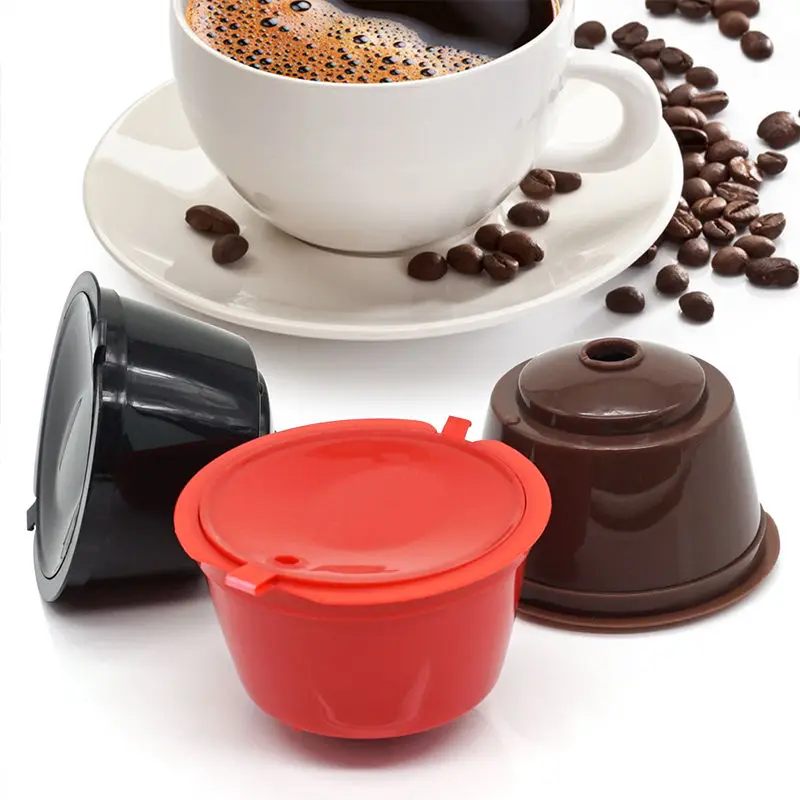 Reusable Coffee Capsule Filter Cup For Nescafe Dolce Gusto Refillable Caps Spoon Coffee Strainer Tea Basket Kitchen Accessories