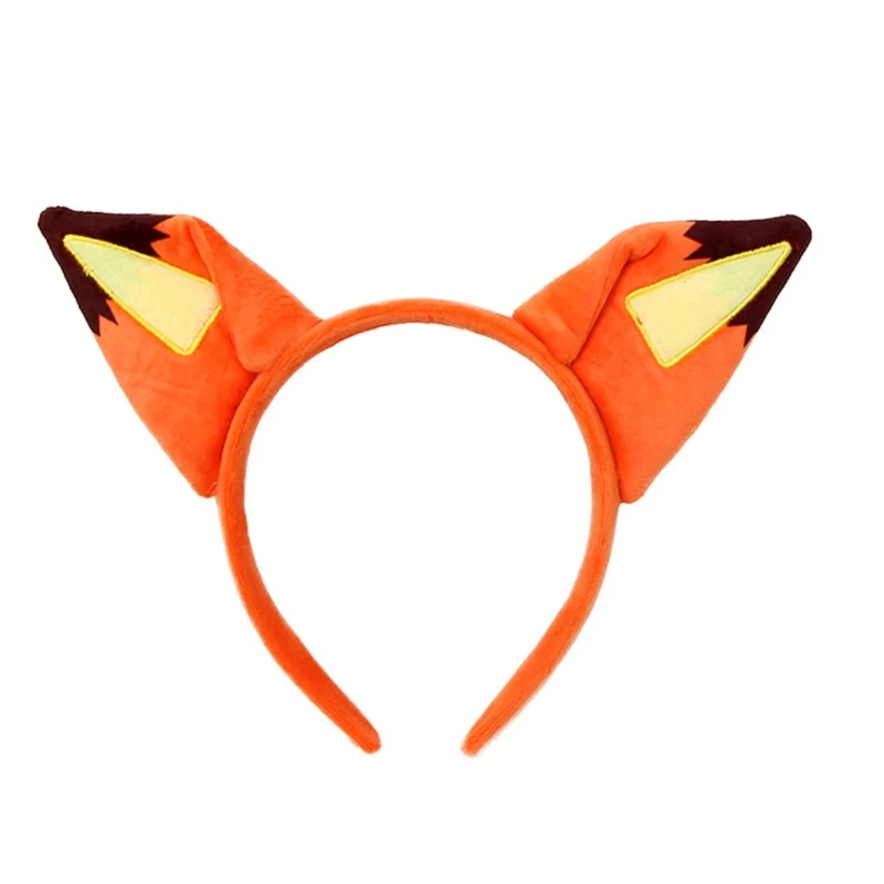 

Creative Foxes Ears Headband Lightweight Hair Decoration Breathable Role Play Accessory For Kids Adults Cosplay Use