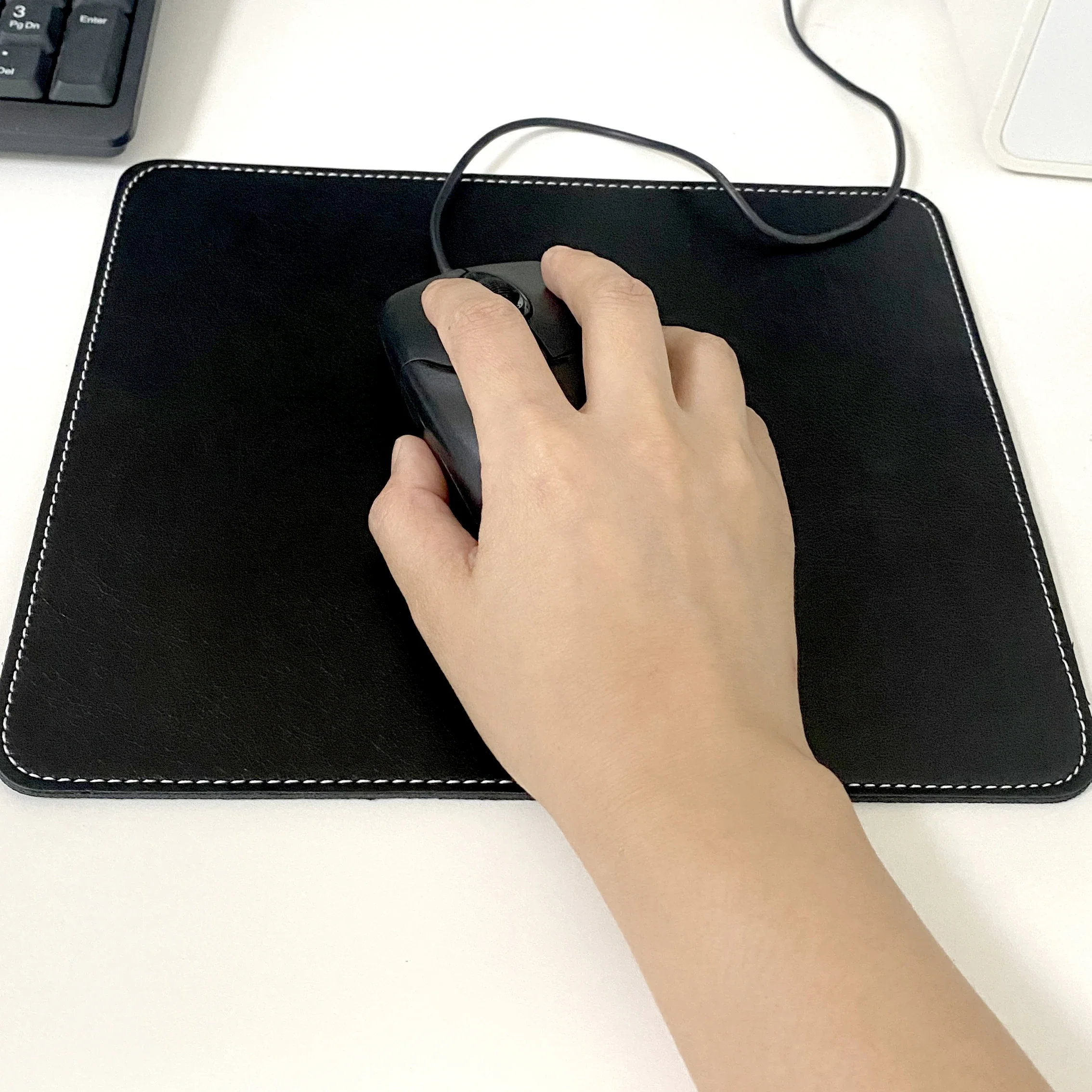 Black leather mouse pad mouse mats for business office notebook desk mouse pads waterproof  edge locking