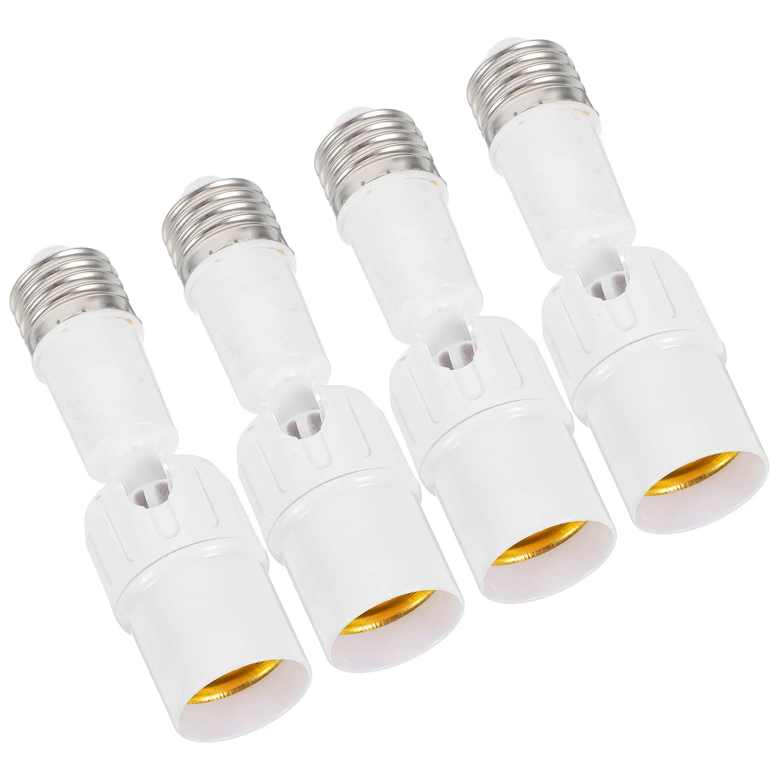 4Pcs Adjustable Light Bulb Socket Extender E27 to E27 Lamp Holder Base Flexible Light Socket Extender for Home Office Garage