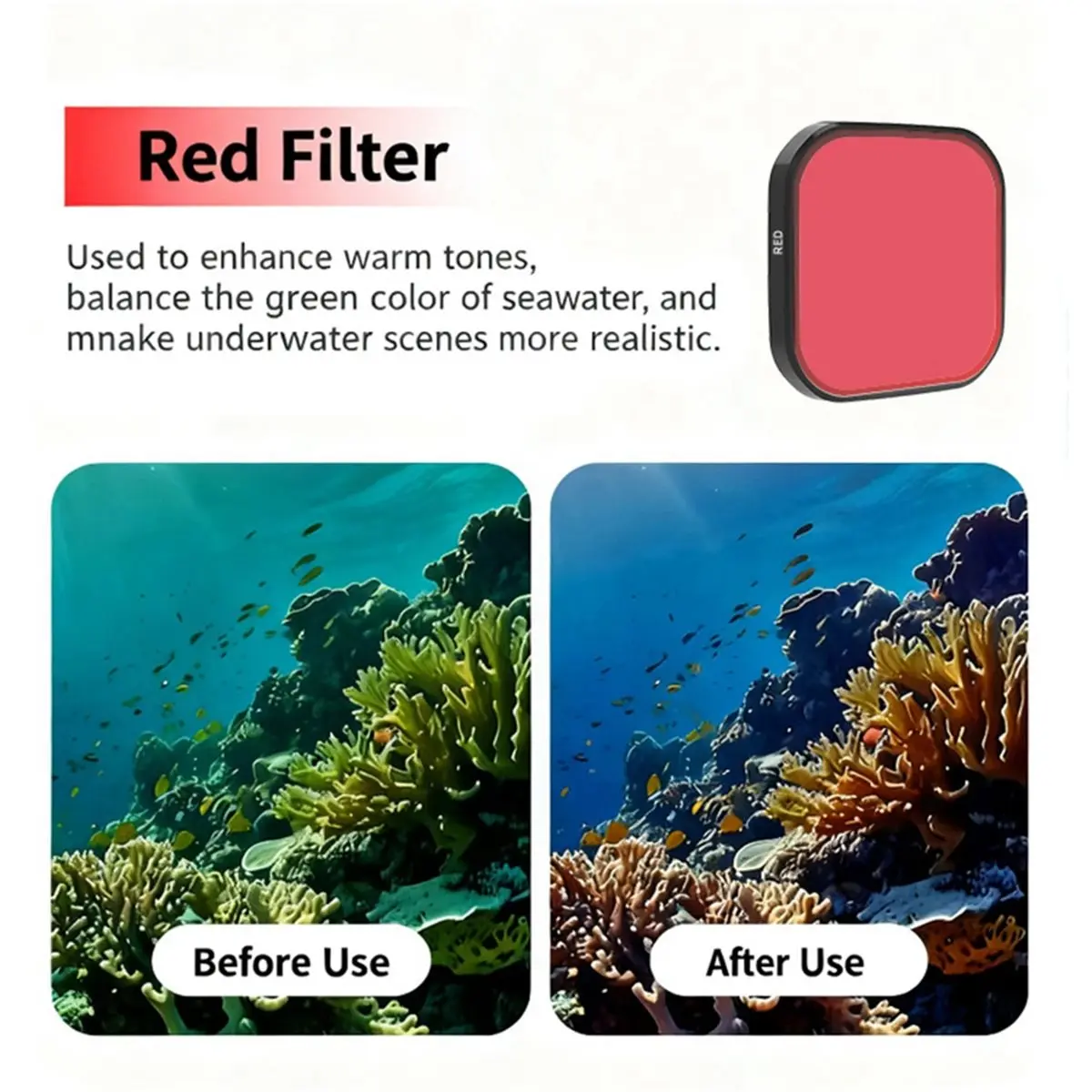 (BOFF) Diving Filter for Insta360 Ace Pro/Ace Pro2 Waterproof Fogproof Diving Filter for Insta360 Ace Pro 2 Action Camera A