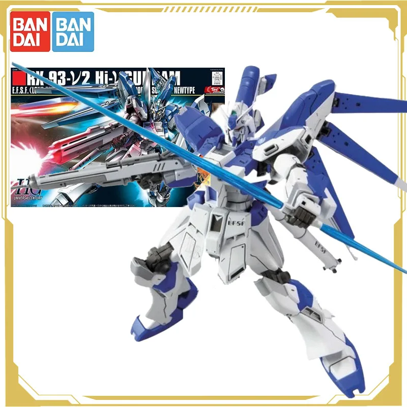 

Bandai Original GUNDAM Anime Figure Assembly Model HGUC 095 RX-93-V2 Hi-V NU Action Figure Toys for Boys Girls Kids Gift