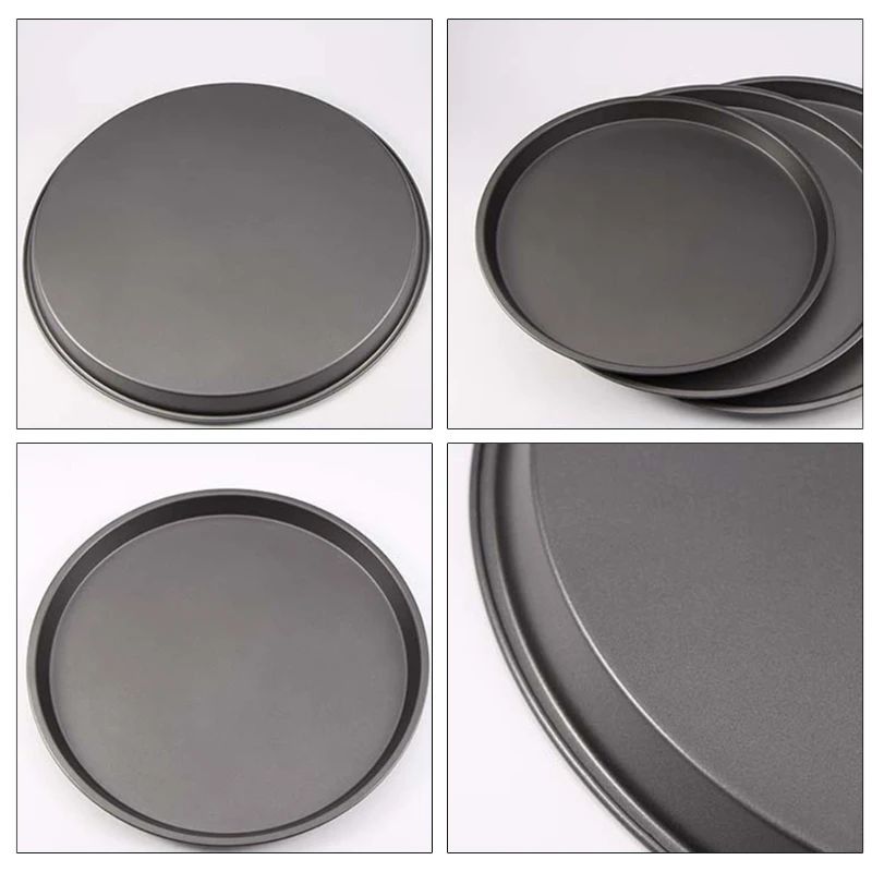 9/10/11/12-Inch Round Baking Tray Easy To Clean Non Gift for Baking Lover Round Carbon Steel Pizza Pan Durable Dropship