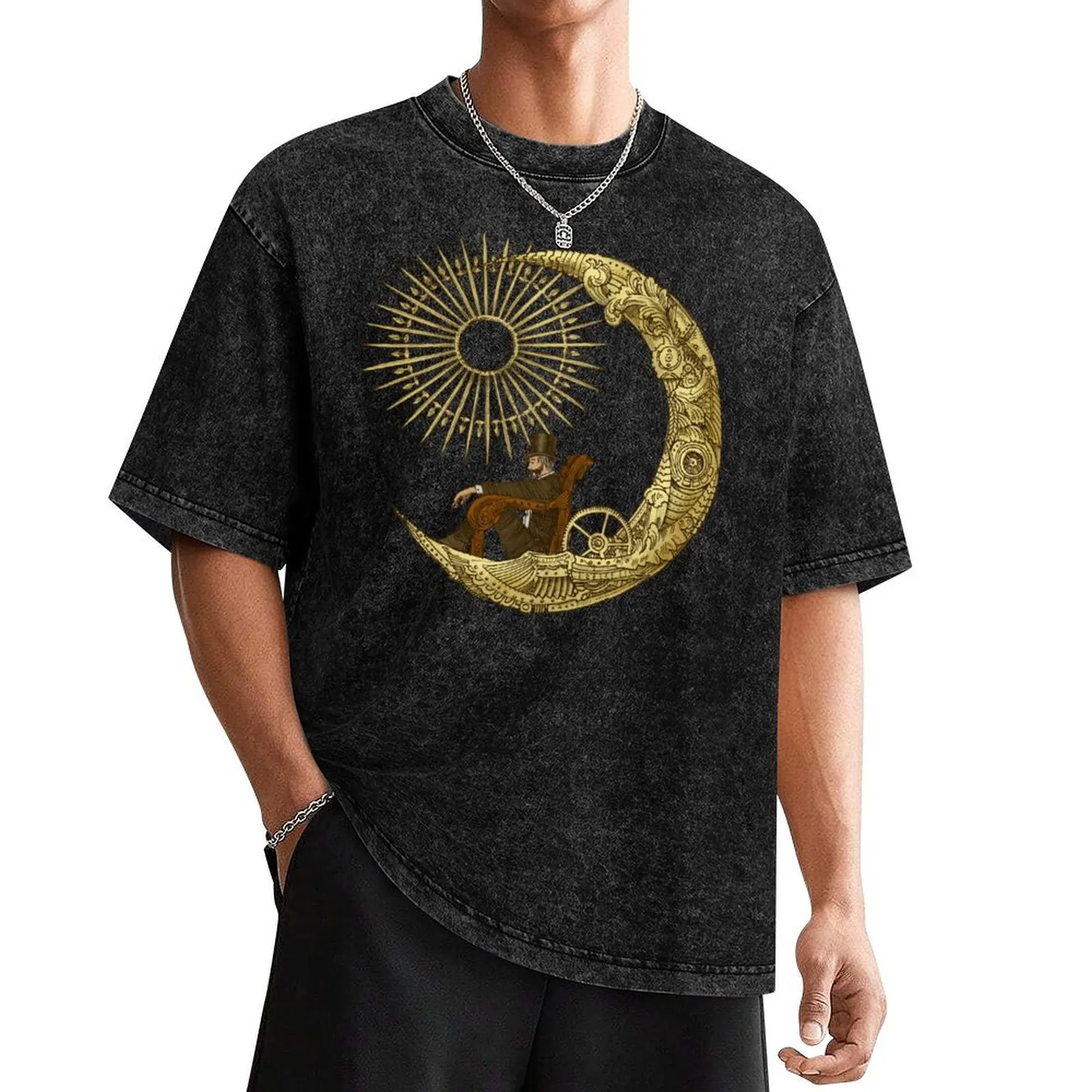 

Moon Travel (Blue) T-Shirt baggy shirts anime figures men tshirt