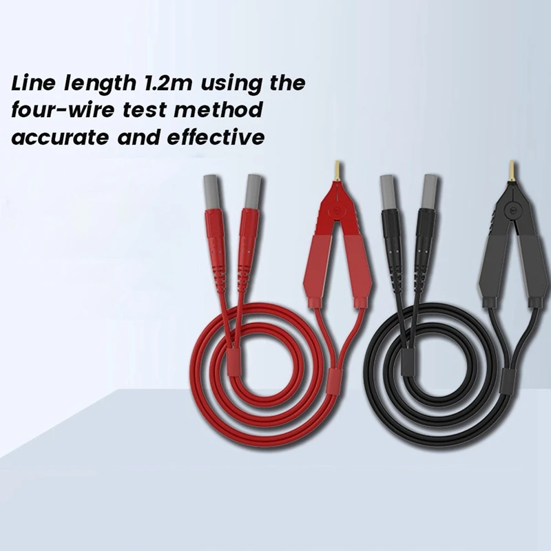 Kelvin Test LCR Lead Bottom Resistance 4-Wire 4Mm Lantern Plug Clip Orichalum Plating Kelvin Probes J.70075