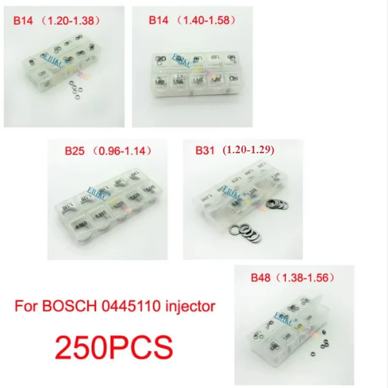 

B14 B25 Common Rail Injector Gasket Washer Repair Kit B31 B48 High Accuracy Adjusting Shims for BOSCH 0445110# Series