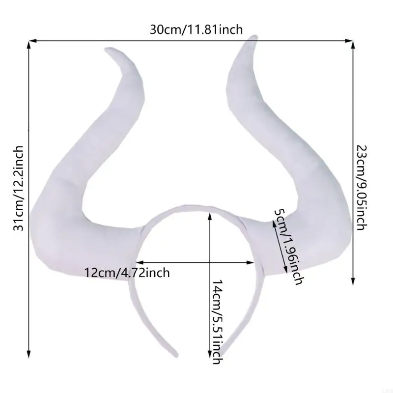 A3PB Kinder Rinder Haarband Anime Cosplay Party Rinder Stirnband Tierhorn Animation Hair Hoop für Con Rollenspiele
