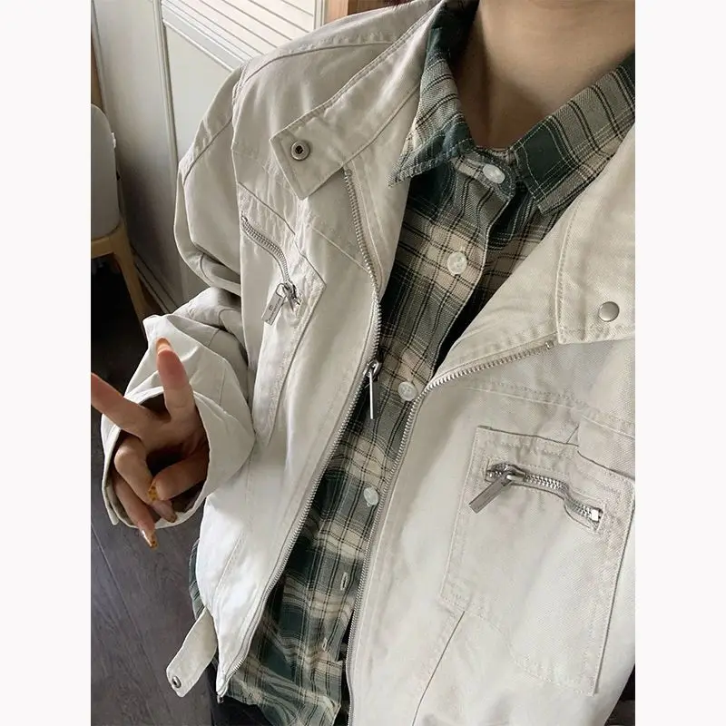 

Новая верхняя одежда Upade American ey White Jaet Cleanfit с воротником-стойкой Haome, высококачественная свободная ткань из бычьей ткани