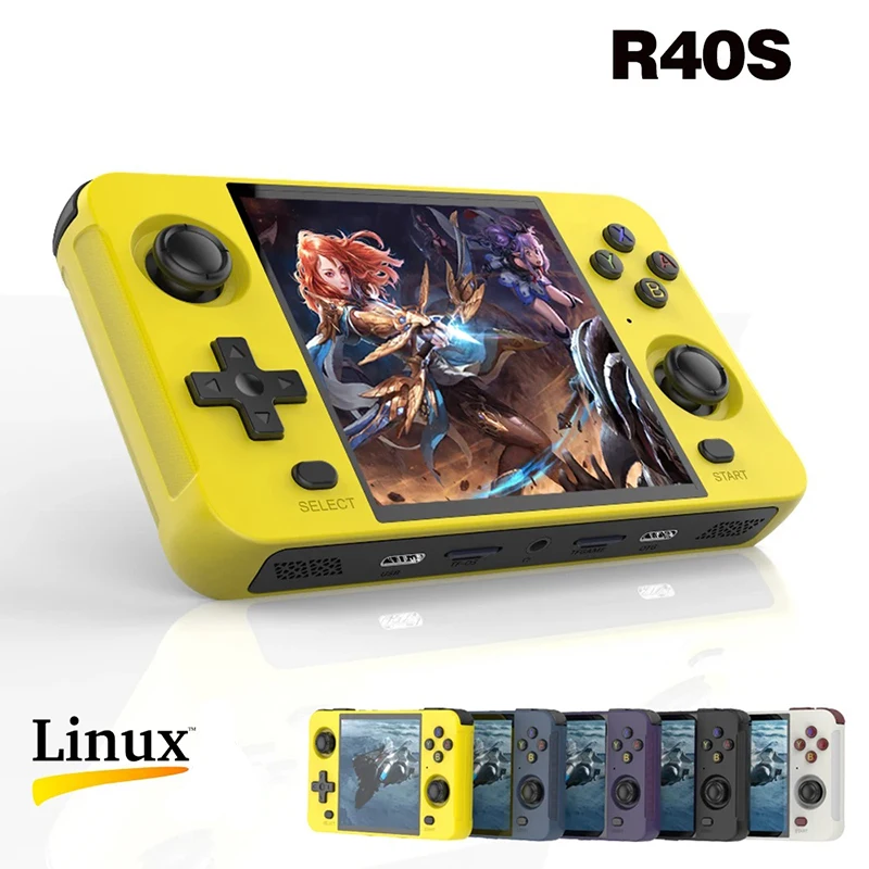 New R40s Retro Handheld Game Console Linux System 720*720 4 Inch Ips Screen Wifi Rk3566 Portable Pocket Video Player